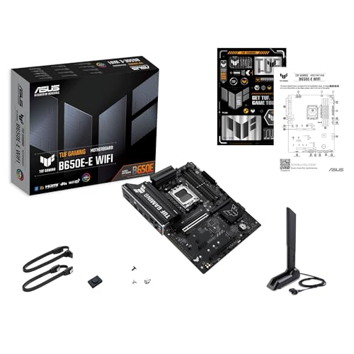 ASUS TUF Gaming B650E-E WiFi - Placa Base AMD B650 ATX, 8+2+1 etapas de Potencia 80A, DDR5, PCIe 5.0, M.2, Wi-Fi 6E, Ethernet 2,5 GB, DisplayPort, HDMI, USB Tipo-C, BIOS Flashback, Aura Sync