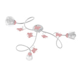 ONLI - Plafón de 3 luces de metal blanco con mariposas pintadas en rosa