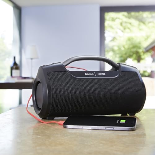 Hama Altavoz Bluetooth, Exterior, 60 W (Resistente al Agua IPX6, 12 Horas de duración de la batería, Pro Sound, Powerpack, Bluetooth USB, Caja de música Bluetooth, Caja de Fiesta Bluetooth, Altavoz
