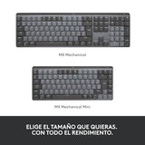 Logitech MX Teclado mecánico inalámbrico iluminado performance, teclas retroiluminadas, Bluetooth, USB-C, macOS, Windows, Linux, iOS, Android, Metal, US internacional QWERTY, Gris