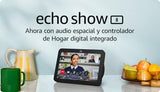 Echo Show 8 (Última generación) | Pantalla táctil inteligente de alta definición con audio espacial, controlador de Hogar digital y Alexa | Antracita