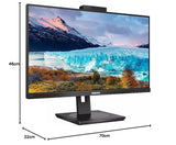 Philips 272S1MH Monitor 27 Pulgadas FHD, 75Hz, IPS, 4 ms GtG, Adaptive Sync., Altura Ajustable, Altavoces (1920x1080, 1x HDMI 1.4, 1x DP 1.2, USB-Hub), Negro
