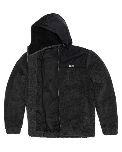 Schott NYC Swward2 Sudadera Polar con Cremallera, Negro, M para Hombre