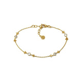 Emporio Armani Pulsera de plata de ley dorada para mujer, EG3619710, Eine Grösse, No es una piedra preciosa, Oro Amarillo