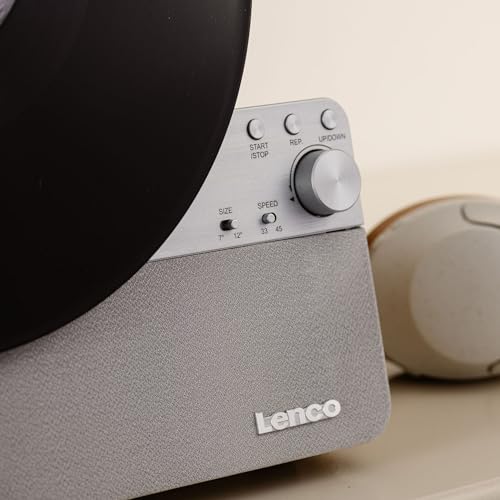 Lenco LSA-071SI - Tocadiscos Vertical Totalmente automático con Altavoces incorporados y Bluetooth® - Plata
