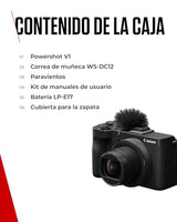 Canon PowerShot V1 - Cámara para Vlogging con Objetivo Ultra Gran Angular f/2.8 | Creadores de Contenido, Vlogs y Viajes | Conexión por USB y Wi-Fi