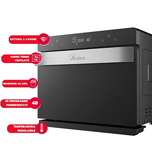 ARDES Horno Eléctrico Ventilado Capacidad 31 Litros Con Luz Interna 9 Funciones Cocción Temporizador Doble Cristal Con Accesorios MIST 400 AR6440VD