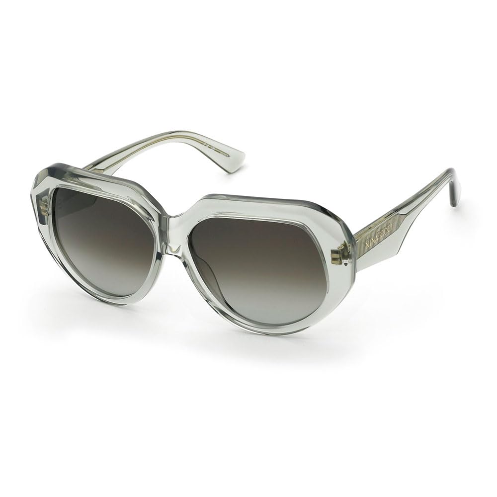 Nina Ricci, SUNGLASSES, SNR435-58-09RM, SHINY GREY/GREEN, Female