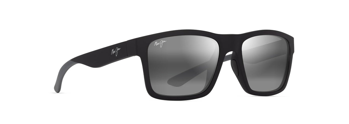Maui Jim The Flats Gafas, Matte Black w/Grey, 57-18-135 Unisex Adulto