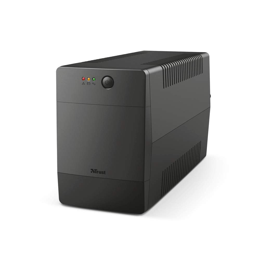Trust Paxxon SAI PC 1500 VA Sistema de Alimentación Ininterrumpida, 4 Tomas de Pared Schuko, UPS con Batería Incorporada, Protección Incorporada contra Sobrecarga o Descarga, Ordenador, Smart TV