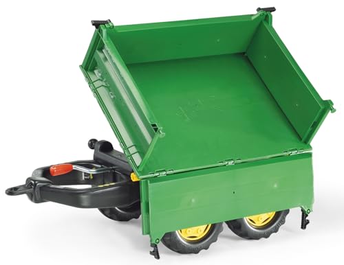 Rolly-rollyMega Trailer Anhänger John Deere Toys 122004-Remolque (niños de 2,5 a 5 años, 3 Lados, Enganche Trasero, Remolque de Dos Ejes), Color Verde, 0 (S2612200)