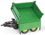 Rolly-rollyMega Trailer Anhänger John Deere Toys 122004-Remolque (niños de 2,5 a 5 años, 3 Lados, Enganche Trasero, Remolque de Dos Ejes), Color Verde, 0 (S2612200)