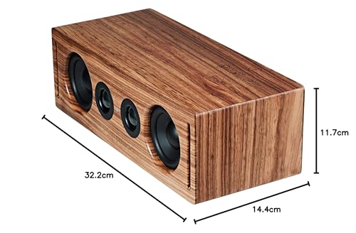 RÖTH & MYERS Bosk Speaker HiFi - Altavoz WiFi/Bluetooth. Altavoz de estantería. Diseño Único en Madera de Zebrano 100% Natural, Multiroom y Multichannel. Spotify, Airplay, DLNA, Óptica, 70W,