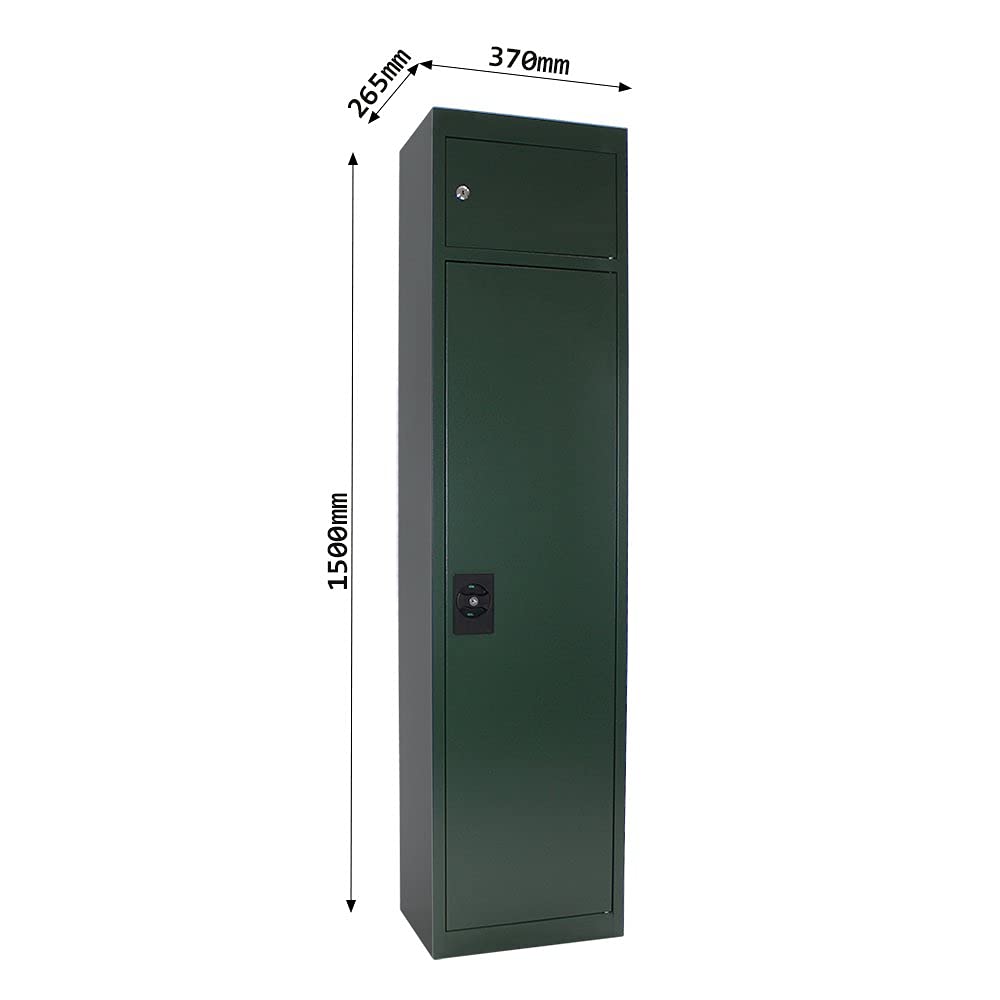 Armero HDW-5C de HomeDesign, Cerradura de cilindro, Fabricado en de chapa de acero, 2 llaves Compartimento que se puede cerrar por separado, Espacio para 5 armas largas, Soporte para arma