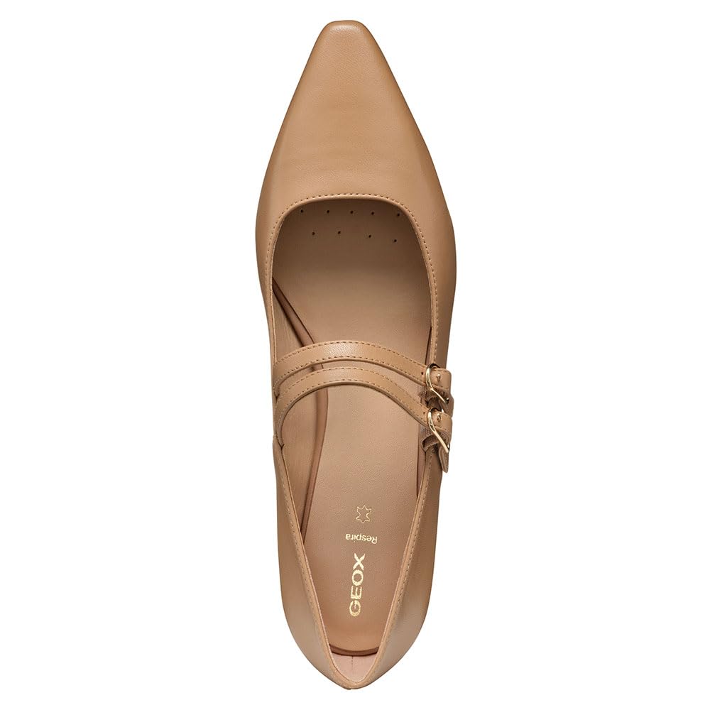Geox D GISELDA15 C, Bailarinas Planas Mujer, Beige, 39.5 EU
