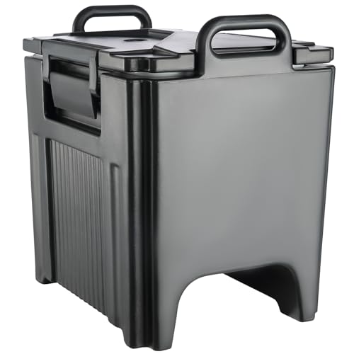 VEVOR Dispensador de Bebidas Aislado Dispensador de Agua Fría y Caliente No Eléctrico 37,6 L Almacenamiento de Alimentos de Acero Inoxidable Contenedor Aislado con Grifo Portátil para Camping Catering
