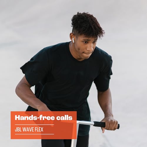 JBL Wave Flex, auriculares inalámbricos In-Ear con resistencia al agua IP54 e IPX2, tecnología TalkThru y AmbientAware y 32 horas de duración de la batería, en beige