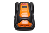 Yard Force Robot cortacésped SA900ECO, apto para céspedes de hasta 900 m2, función de corte de bordes, sensor de lluvia y motor sin escobillas, 28 V, negro/naranja