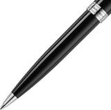 Montegrappa Armonia ISA1RBAC - Bolígrafo de resina y acero inoxidable en color negro, con mecanismo giratorio, longitud: 13,8 cm