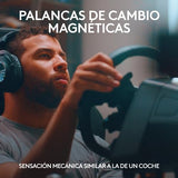 Logitech G PRO Racing Wheel, PC, fuerza de 11 N⋅m, accionamiento directo, Force Feedback TRUEFORCE,palancas de cambio magnéticas, doble embrague,pantalla OLED, desacople rápido, distribución PRO