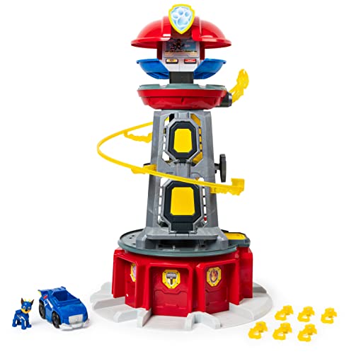 PATRULLA CANINA - TORRE DE CONTROL MIGHT PUPS - Supertorre de Control con Luces y Sonidos, una figura Chase, un Coche y Accesorios - 6053408 - Juguetes Niños 3 Años +