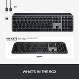 Logitech MX Keys for Mac - Teclado inalámbrico avanzado, QWERTY Inglés Reino Unido - Gris