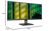 AOC U34E2M Monitor 34 Pulgadas UWQHD, 100Hz, VA, 4 ms GtG, Adaptive Sync. (3440x1440, 2x HDMI 2.0, 1x DP 1.2), Negro