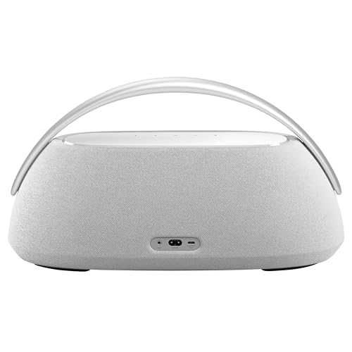 Harman Kardon Go Plus Play 3 Altavoz portátil, con Sonido estéreo, diseño Elegante, tecnología Bluetooth, Controles táctiles intuitivos y duración de batería de hasta 8 hrs, Gris, Enchufe EU (Tipo C)