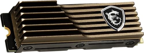 MSI SPATIUM M570 SSD 1TO con Heatsink - Unidad SSD Interna PCIe 5.0 NVMe M.2, Lectura 9500 MB/s, Escritura 8500 MB/s, 3D NAND, Seguridad de Datos integrada, Center - Garantía de 5 años (700 TBW)