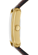 Fossil Reloj Carraway para Hombre, Movimiento de Cuarzo de Tres manecillas con Correa de Piel o Acero Inoxidable, Marrón Oscuro