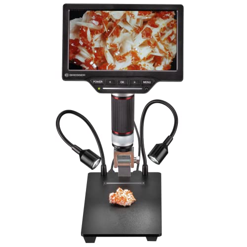 Bresser Microscopio Digital de 2L con luz Regulable, WiFi, Pantalla LCD a Color de 7 Pulgadas de Alta definición, función de grabación de vídeo y Fotos 1080P