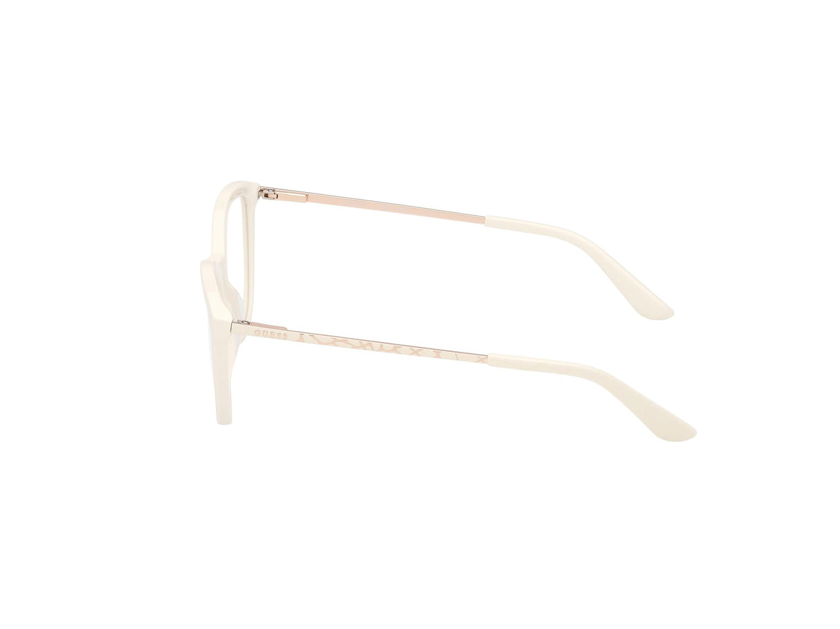 Guess Gu50171 Marcos para Gafas recetadas, 021 Shiny White, 53/17/140 para Mujer
