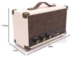 GPO Westwood Retro 25 Altavoz con subwoofer de 25 vatios, Entrada RCA, Bluetooth, Rejilla Vintage y asa de Transporte - Crema y Bronce