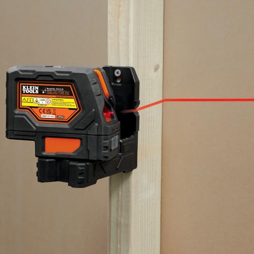 Klein Tools 93LCLS - Nivel láser de línea cruzada con punto de plomada, autonivelante, incluye abrazadera de montaje magnética