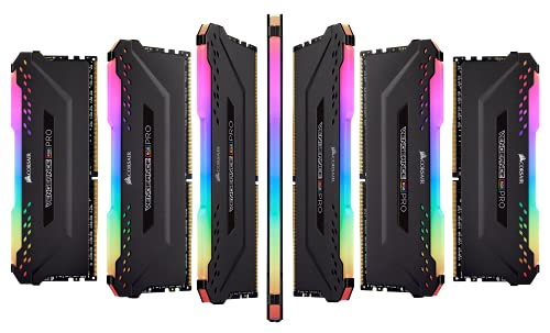 Corsair Vengeance RGB Pro 32 GB (2 x 16 GB) DDR4 3600 MHz C18, Kit de Memoria de Alto Rendimiento (AMD optimizado), Ordenador de escritorio, Negro