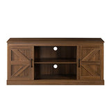 Zinus Wade Mueble TV - Mueble TV 147x67x40 cm - Mueble con armario - Diseño estilo granja - Marrón
