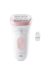 Braun Silk-épil 7 Depiladora Mujer, Depiladora Eléctrica Mujer Con Cabezal Amplio Para Una Depilación Simple, Wet & Dry, Piel Lisa Larga Dura, 7-000, Blanco/Rosa