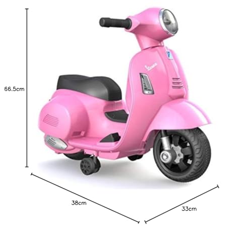 TURBO CHALLENGE - Vespa GTS - Portador Eléctrico - 119153 - Scooter - Rosa - Listo para Rodar - Máximo 25Kg - Plástico - Baterías Recargables - A Partir de 24 Meses