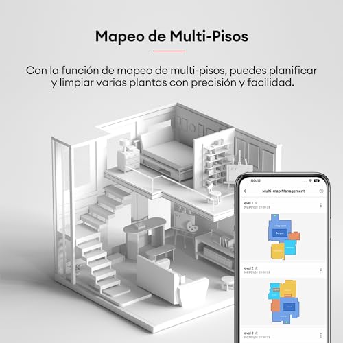 Ultenic MC1 Robot Aspirador y fregasuelos con Mopa Giratoria Doble, Funciones Automáticas: Vaciado, Lavado, Secado, Limpieza de la Base, Navegación LIDAR, 200 min, 5000Pa, WiFi/App/Alexa/Siri/IFTTT