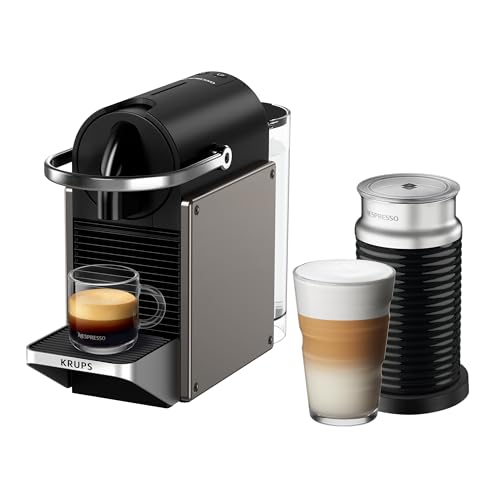 KRUPS XN306TK Nespresso Pixie Titan, cafetera expreso, recetas programables, 2 longitudes, apagado automático, 1260 W, 0,7 litros