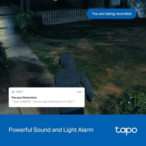 Tapo C560WS, Cámara de Seguridad Exterior Wi‑Fi 6 4K 8 MP, Pan/Tilt 360° AI, Visión Nocturna Color Starlight, Reconocimiento Facial, Zoom Digital 18×, Alarma Luz/Sonido, IP66, Audio Bidireccional
