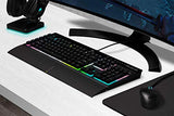 CORSAIR K55 RGB PRO XT Membrana Teclado para juegos con cable, IP42, resistente al polvo y a derrames, 6 teclas macro con integración Elgato, compatible con iCUE, QWERTY UK, PC, Mac, Xbox, color negro