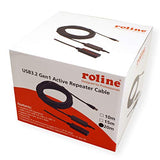 ROLINE Cable repetidor Activo USB 3.2 Gen 1, Negro, 20 m