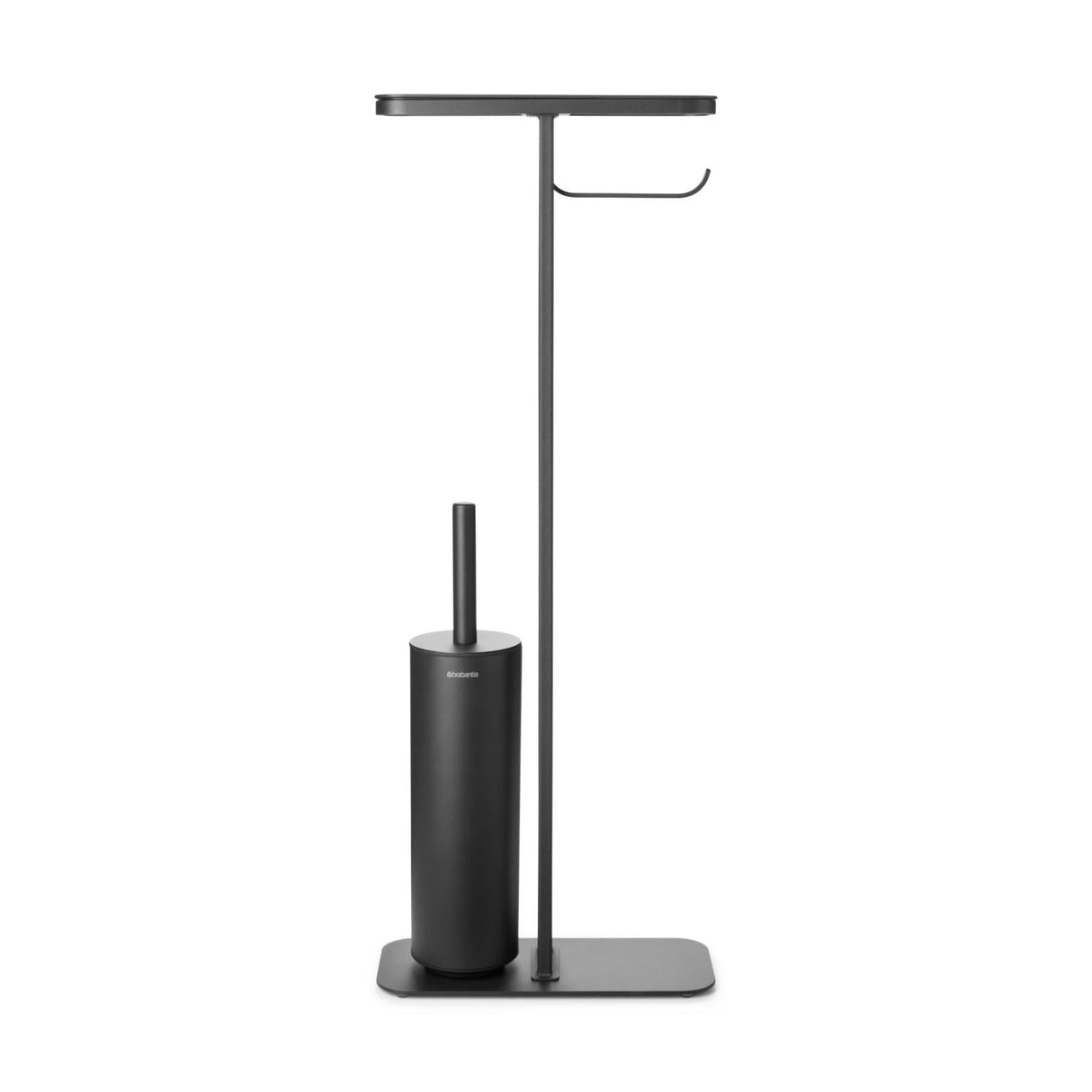 Brabantia - Mindset Mayordomo de Aseo - Estante de Baño, Portarrollos de Papel Higiénico & Escobilla de Inodoro Higiénica - Acero Resistente a la Corrosión - Infinite Gris - 75,5 x 12,5 x 29 cm