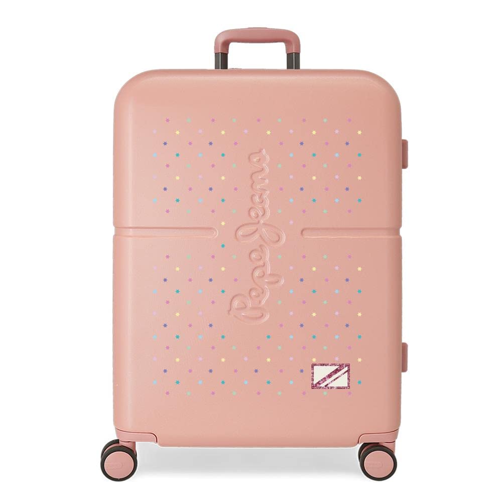 Pepe Jeans Carina Maleta mediana Rosa 48x70x28 cms Rígida ABS Cierre TSA integrado 79L 3,22 kgs 4 Ruedas dobles