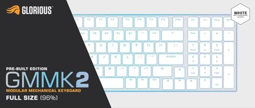 Glorious Gaming GMMK 2 Full Size (96%) - Teclado gaming mecánico, carcasa de aluminio, personalizable, keycaps dobles, switches Glorious Fox, RGB, distribuciones QWERTY estadounidense - Blanco