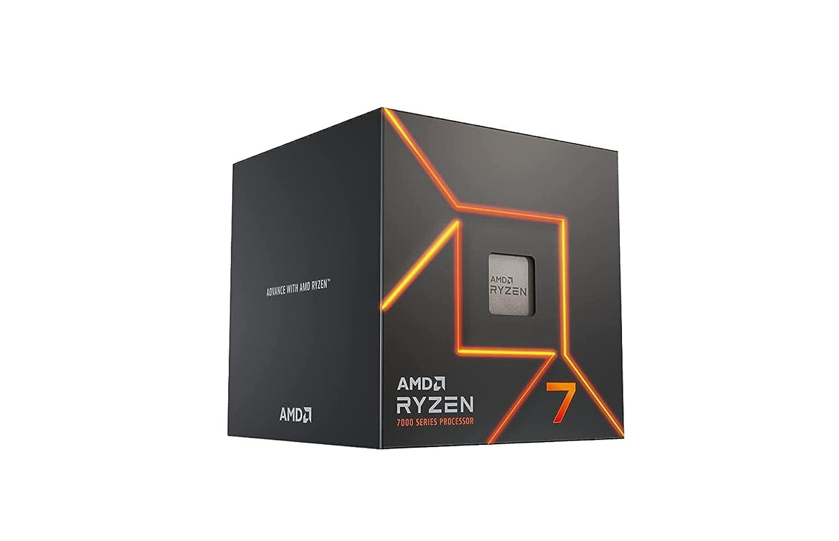 AMD Ryzen 7 7700 Procesador (tarjeta gráfica Radeon integrada, 8 núcleos/16 threads, 65W TDP, Socket AM5,40MB Caché, Reloj de aumento máx. hasta 5.3 GHz, con ventilador Wraith Prism)