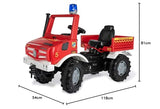 Rolly Toys 038220 RollyUnimog Feuerwehr Edition 2020 (Kinderunimog, Pedfahrzeug) - Incluye RollyFlashlight, Asiento Ajustable, neumáticos silenciosos