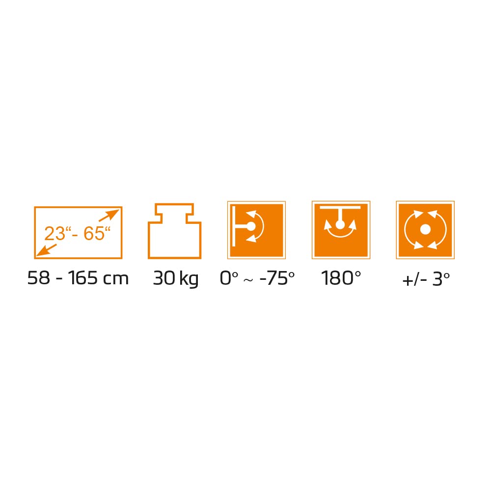 Mywall HL46MWL - Soporte de Techo para televisores motorizados y Plegables con Control Smart Home de 23 a 65 Pulgadas, Carga de hasta 30 kg con función giratoria de 180°