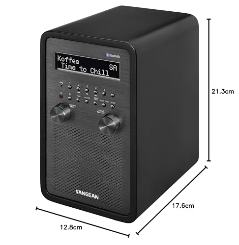 Sangean DDR-60BT Radio Digital (Dab+, Radio FM, Entrada Auxiliar, RDS, Conector de Altavoces), Color Negro Mate